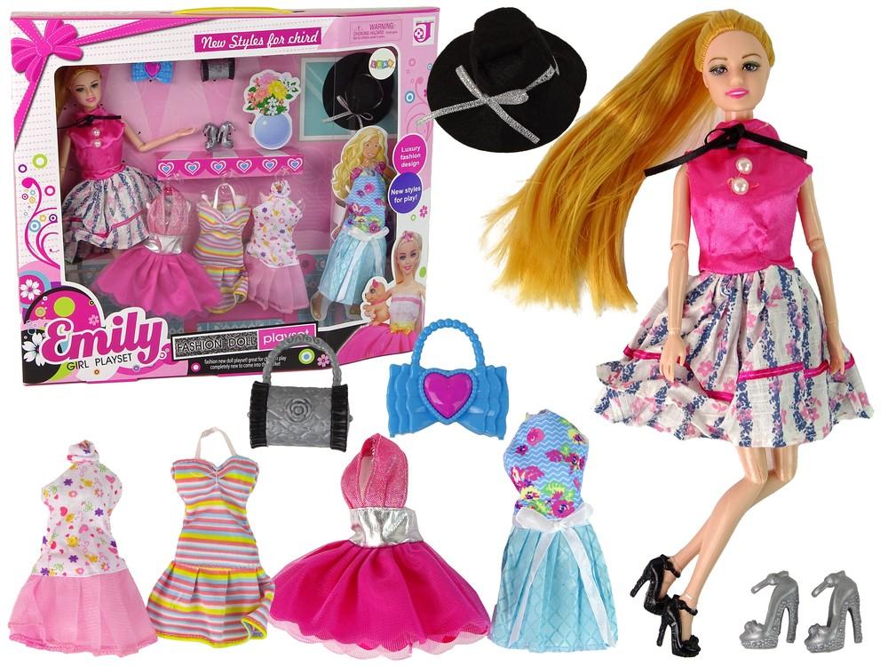 Emily Doll Set: Aftagelige kjoler, tilbehør og mere!