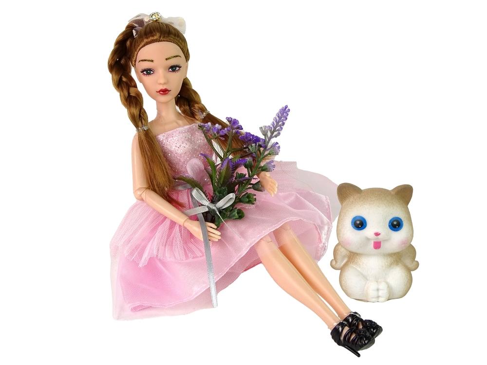 Emily Doll med flätor, kattungar och blommor - Kreativt lekset