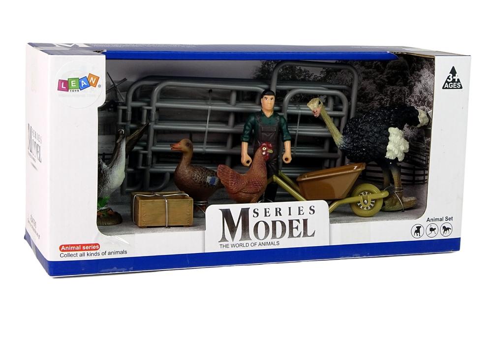 Farm Animal Figurine Set: Farmer, Birds & More for Kids