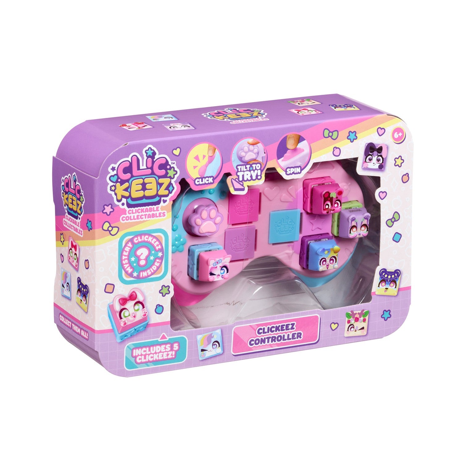 Fidget-kontroller med klickbara knappar och nyckelring