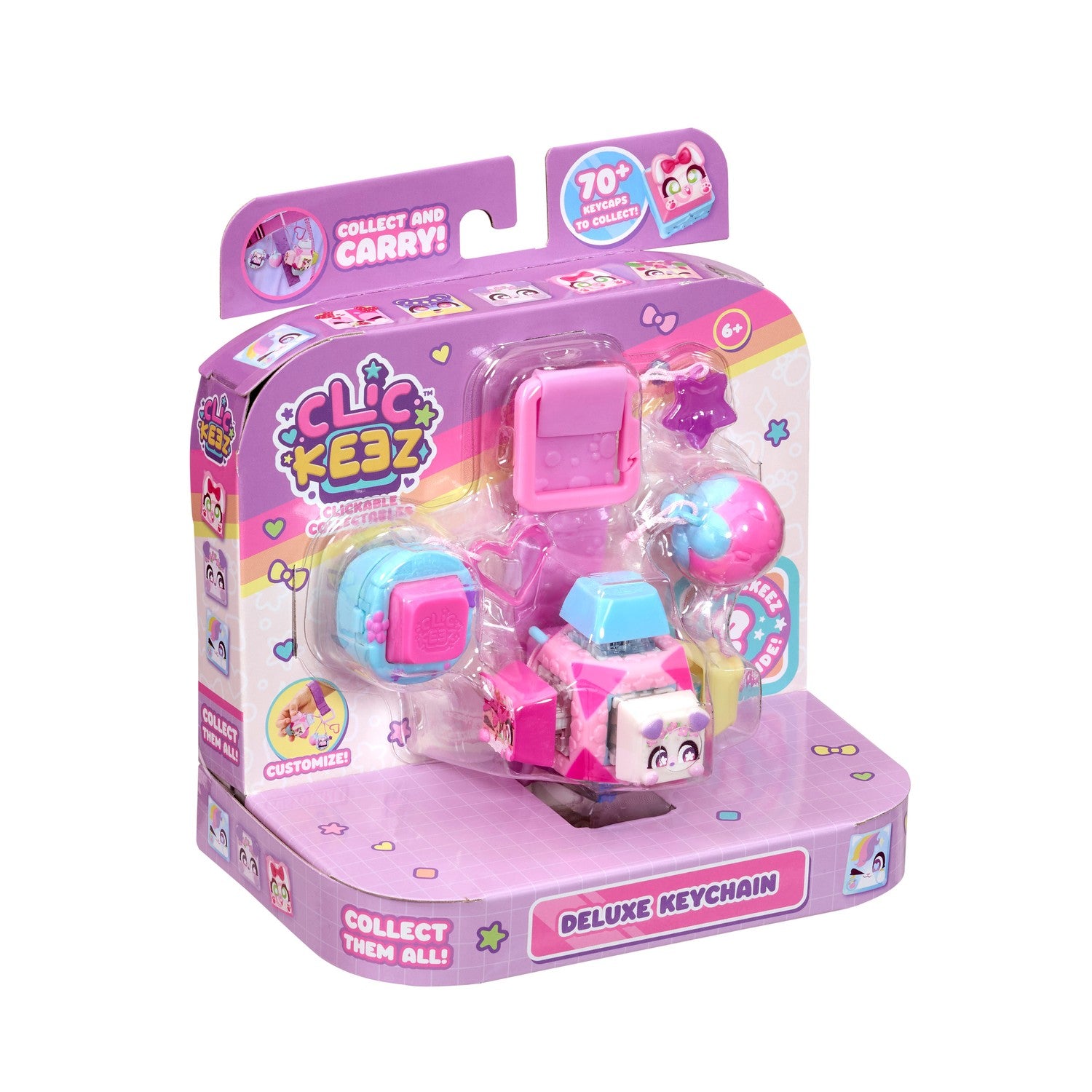 Fidget-nyckelring med 6 klickknappar, 14 utbytbara delar