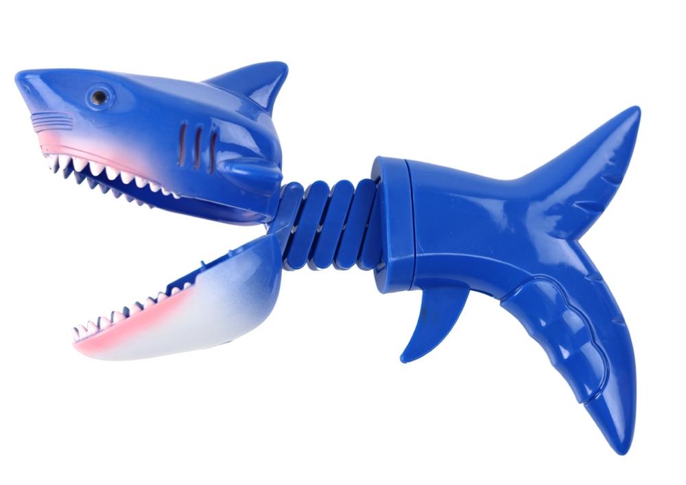 Fjäderbelastad Blue Shark Toy: Interactive Biting Fun!