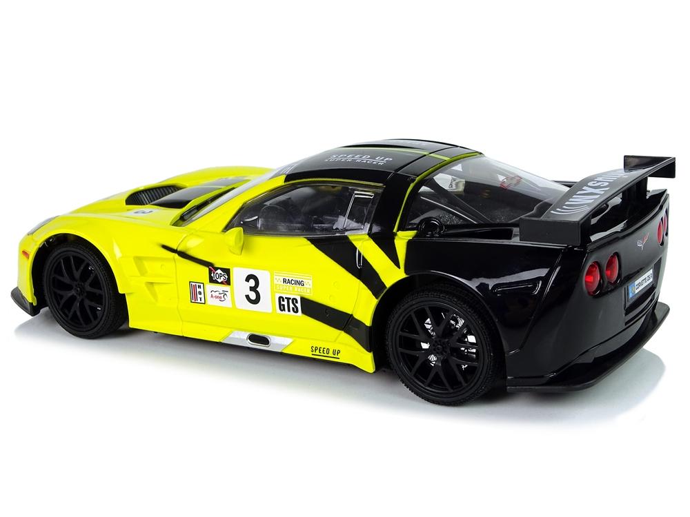 Fjärrstyrd 1:18 Corvette C6.R Gul med ljus