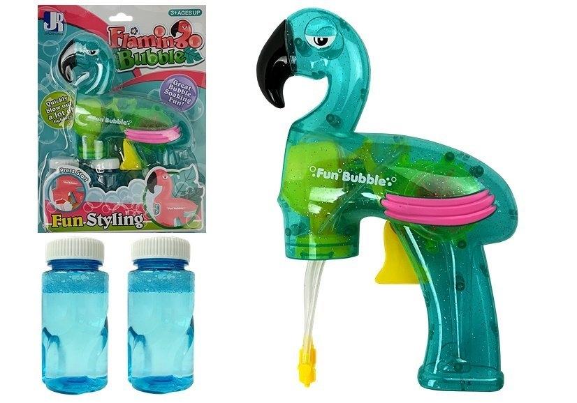 Flamingo Blue Bubble Gun: Endless Colorful Bubble Fun!