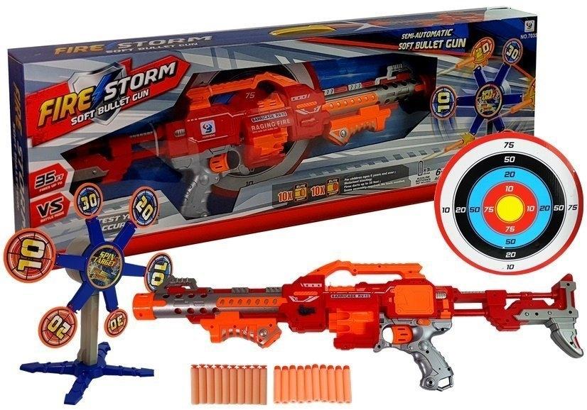 Foam Dart Rifle Set: 20 pilar, mål & roterande sikte