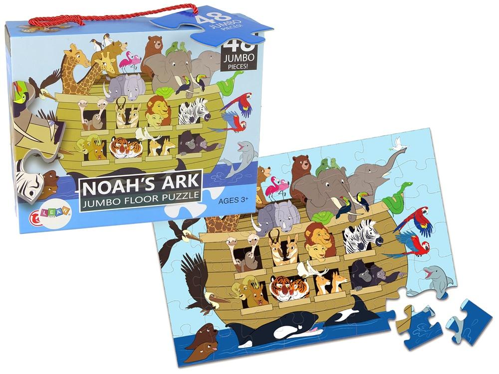 Färgglada 48-delade Noah's Ark-pussel för barns kompetensutveckling