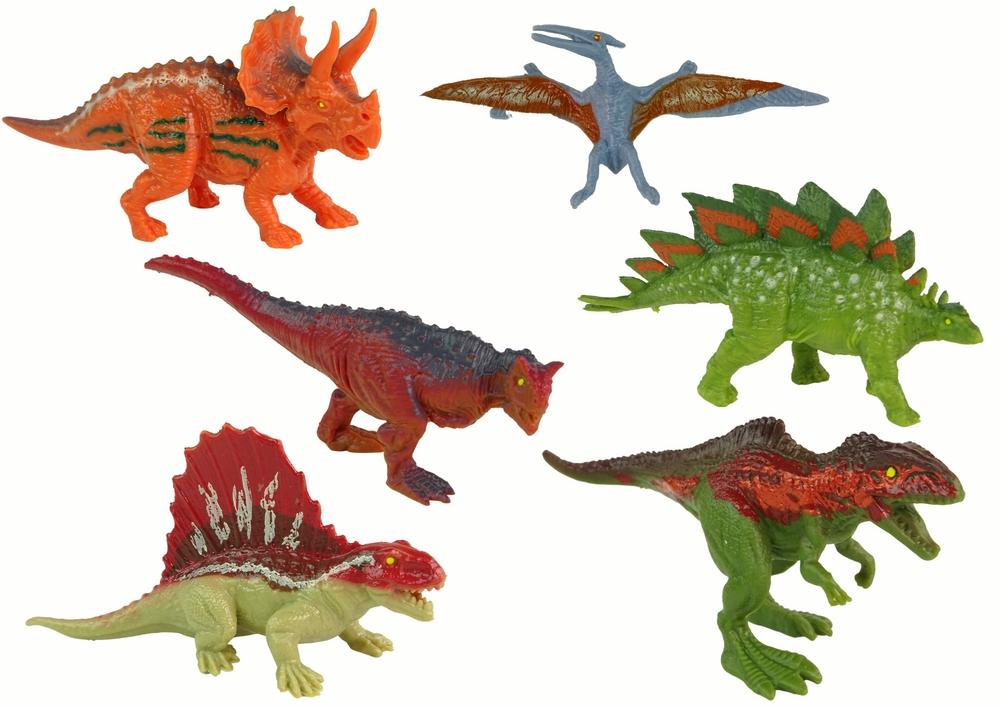 Färgglada dinosauriefigurer Set - 6 unika arter