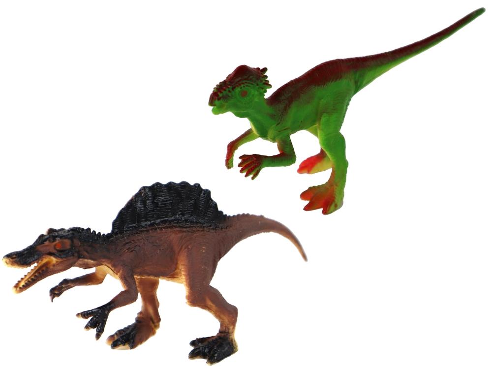 Färgglada dinosauriefigurer set med ägg och träd - 6 delar