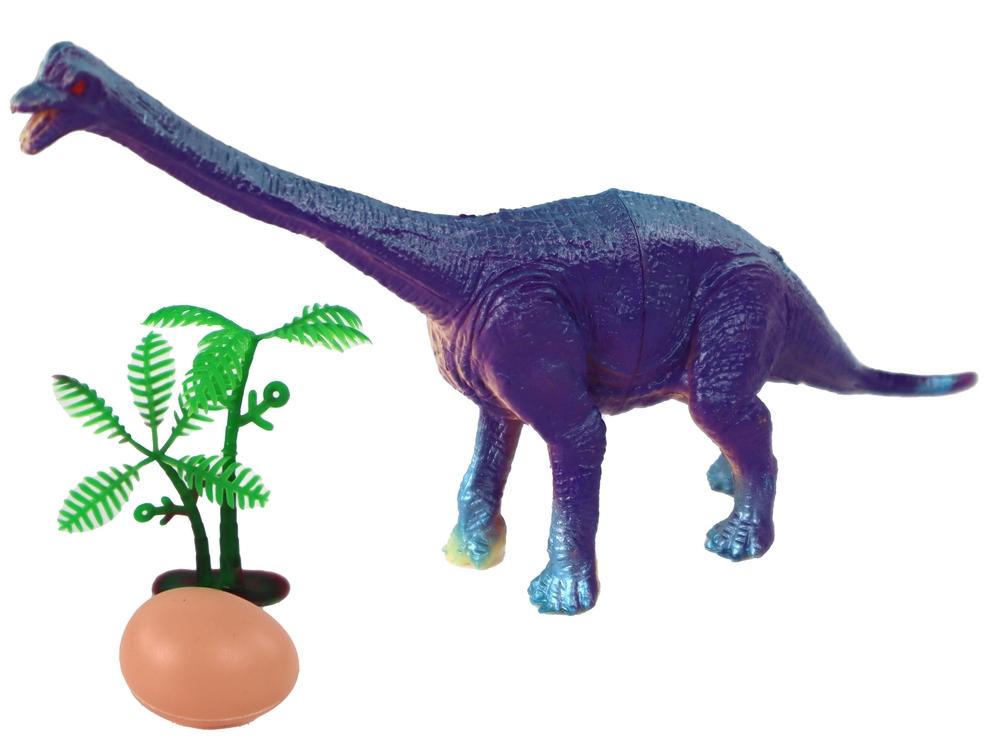 Färgglada dinosauriefigurer set med ägg och träd - 6 delar