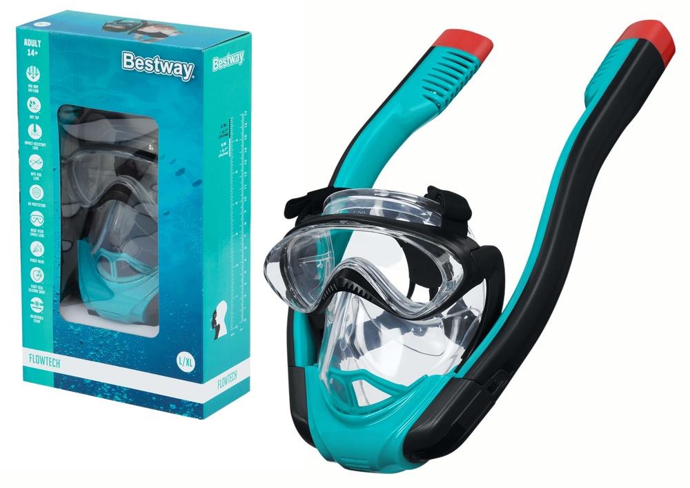 Full Face Snorkel Mask med Dry Snorkel Tech, L/XL