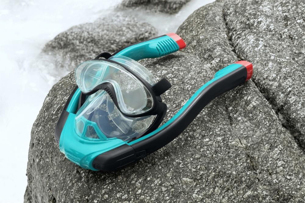 Full Face Snorkel Mask med Dry Snorkel Tech, L/XL