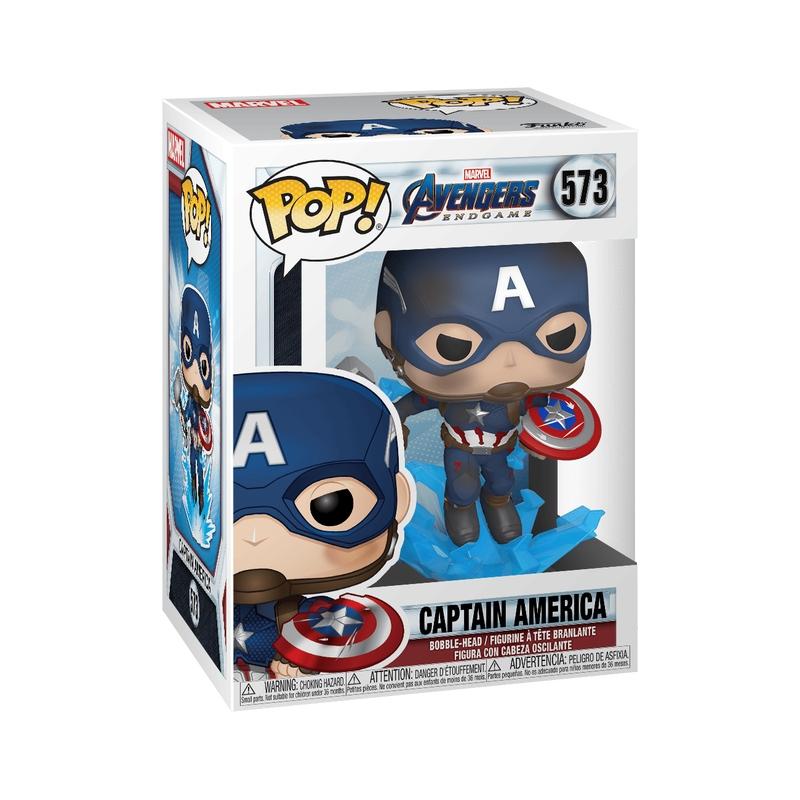 Funko pop! Vinylfigur: Avengers: Endgame - Captain America W/Broken Shield og Mjölnir