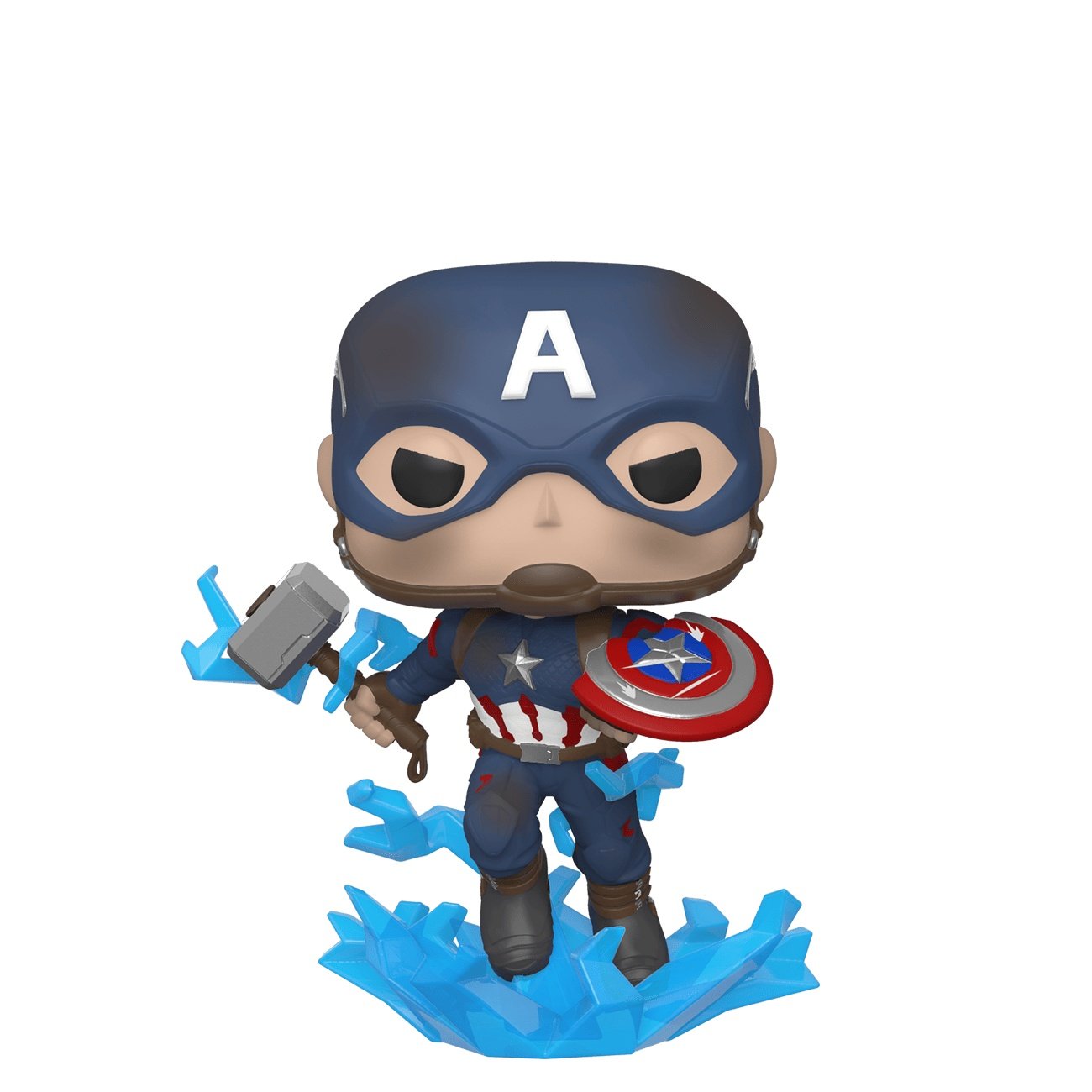 Funko pop! Vinylfigur: Avengers: Endgame - Captain America W/Broken Shield og Mjölnir