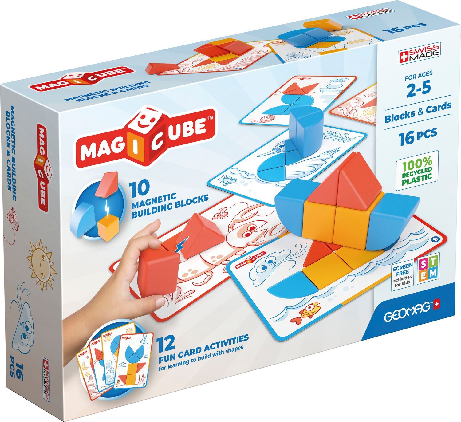 Geomag Magicube byggeklodser og kort 16 stykker