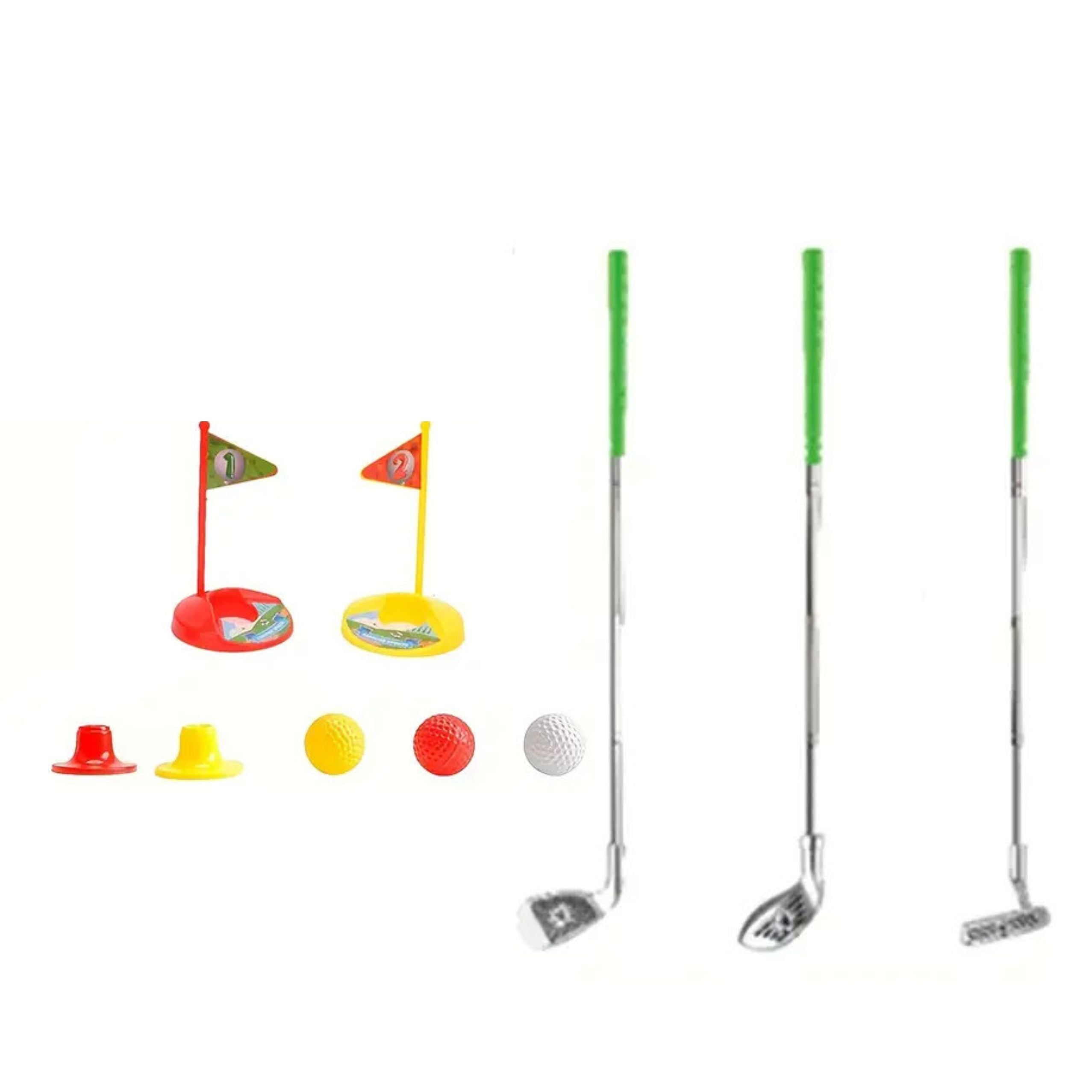 Golfset för barn – klubbor, bollar, flaggor, baser, 48 delar
