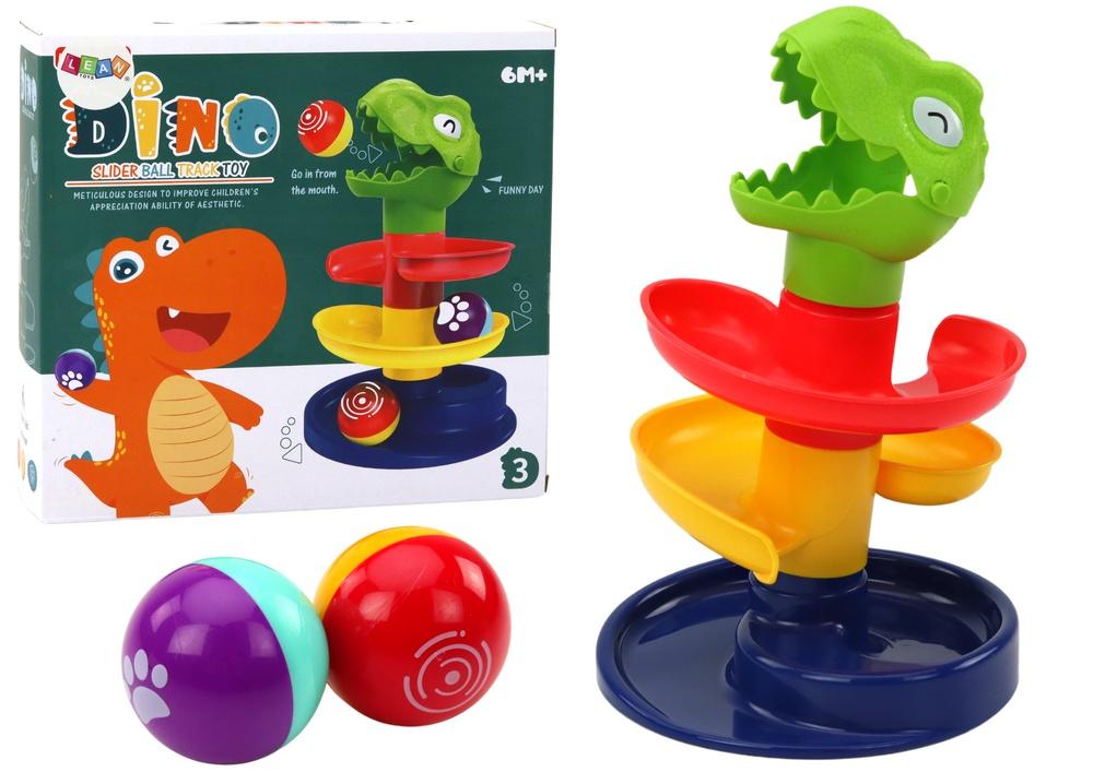 Green Dino Ball Slide: Rolig fysik och sensorisk lek