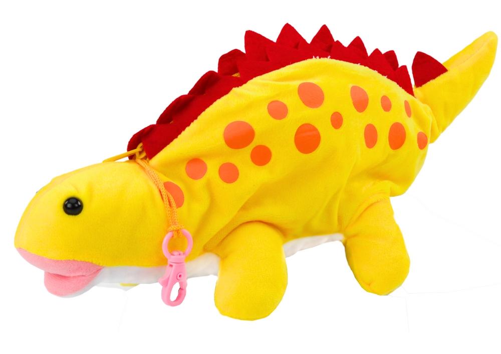 Gul Dinosaur Plysch pennfodral med hänge - 34cm