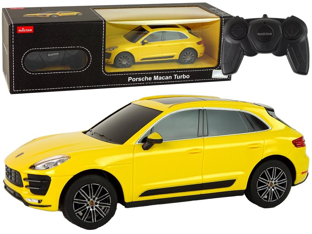 Gul Porsche Macan Turbo R/C Bil 1:24 - Slitstark