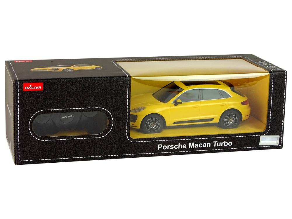 Gul Porsche Macan Turbo R/C Bil 1:24 - Holdbar