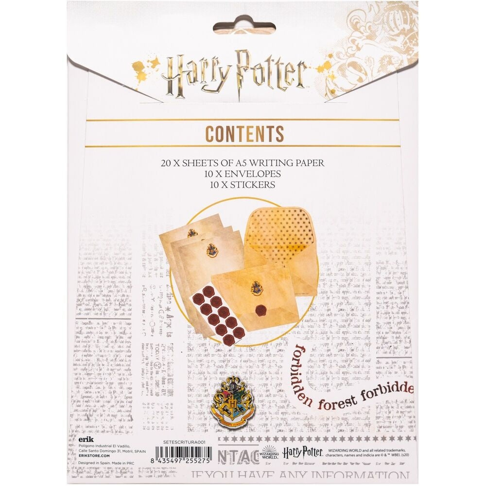 Harry Potter skrivset med penna, bläck och papper