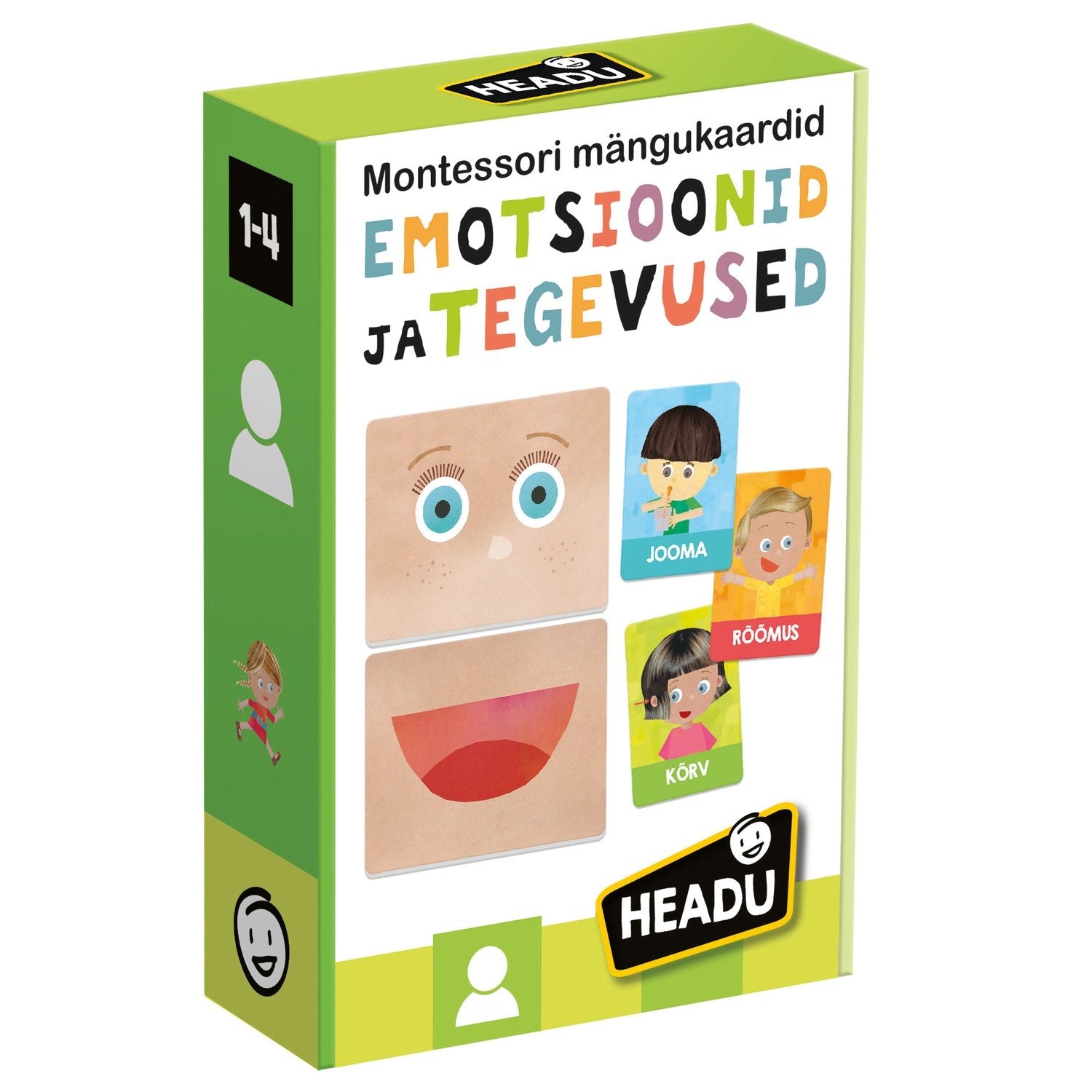 Headu Flashcards Känslor och handlingar Montessori (på estniska språk.)