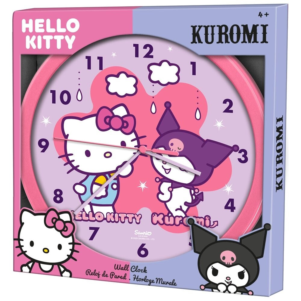 Hello Kitty Väggklocka för barn, söt design, batteridriven