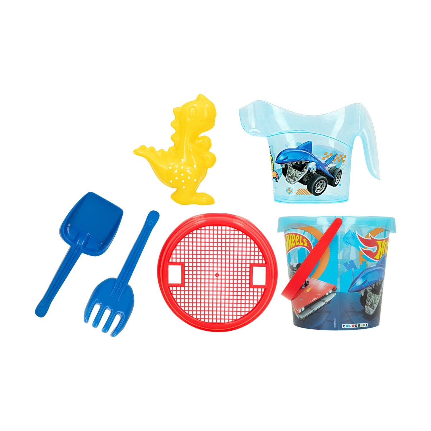 Hot Wheels strandleksaksset, 18 cm hink, 6 delar