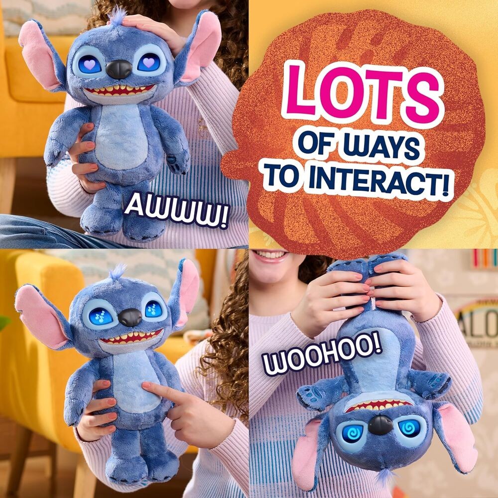 Interaktiv plyschleksak, 30 cm Disney Stitch Design