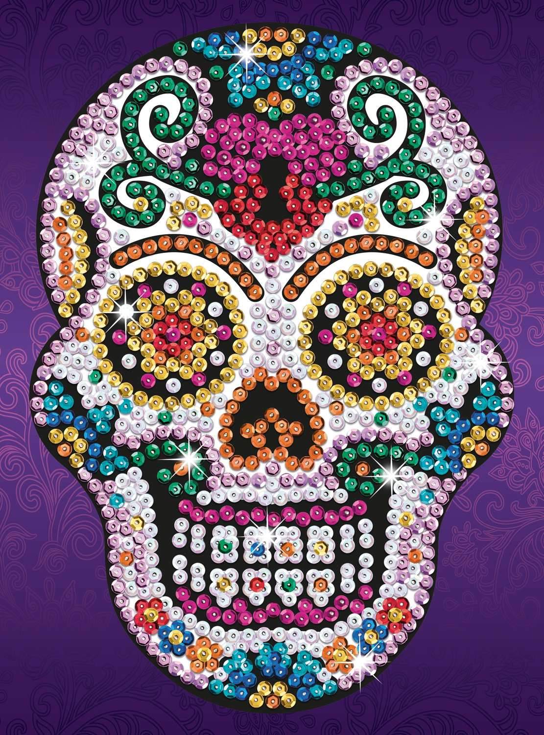 Kitfix gör-det-själv-set paljettkonsthantverk Teen Sugar Skull