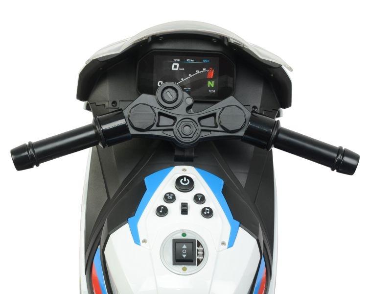 Kraftig hvid BMW S1000RR Ride-On med batterimotor