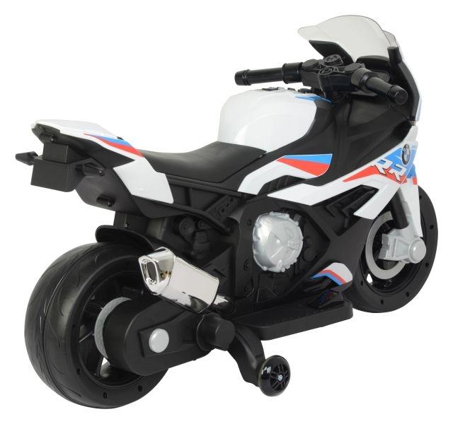 Kraftig hvid BMW S1000RR Ride-On med batterimotor