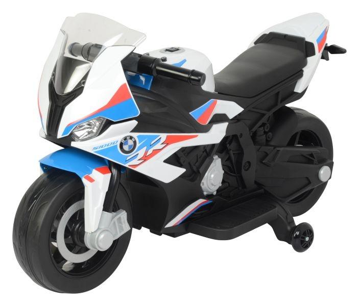 Kraftig hvid BMW S1000RR Ride-On med batterimotor