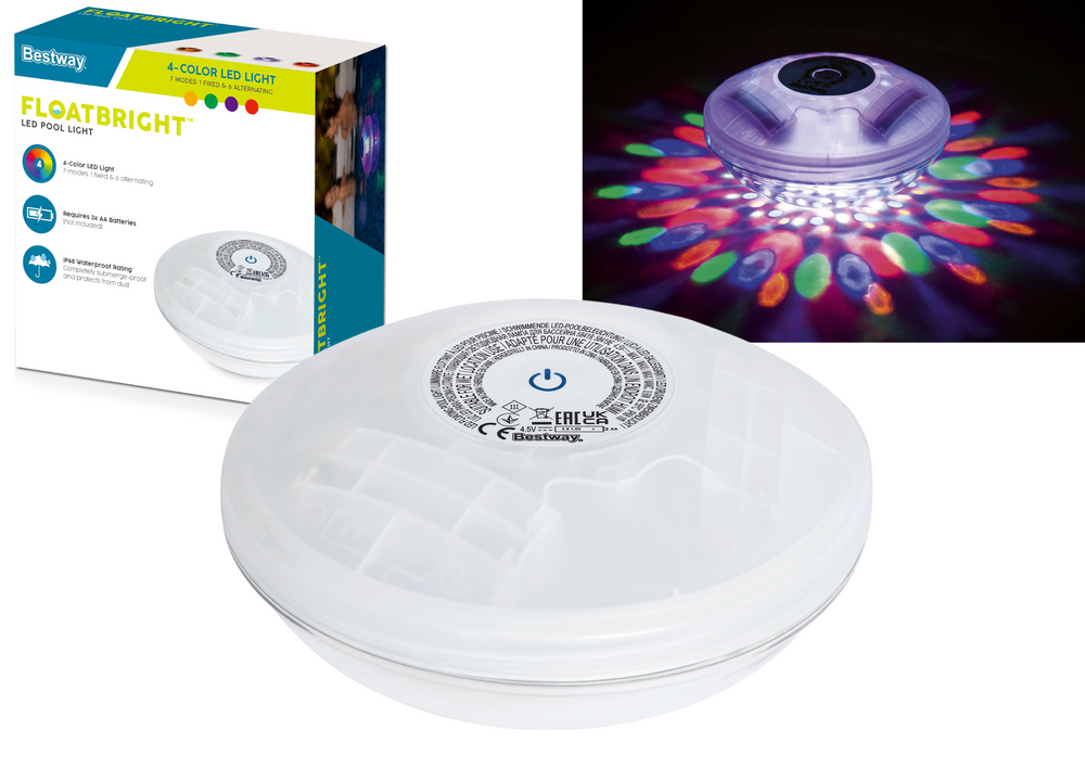 LED poollampa, batteridriven, utomhusbelysning