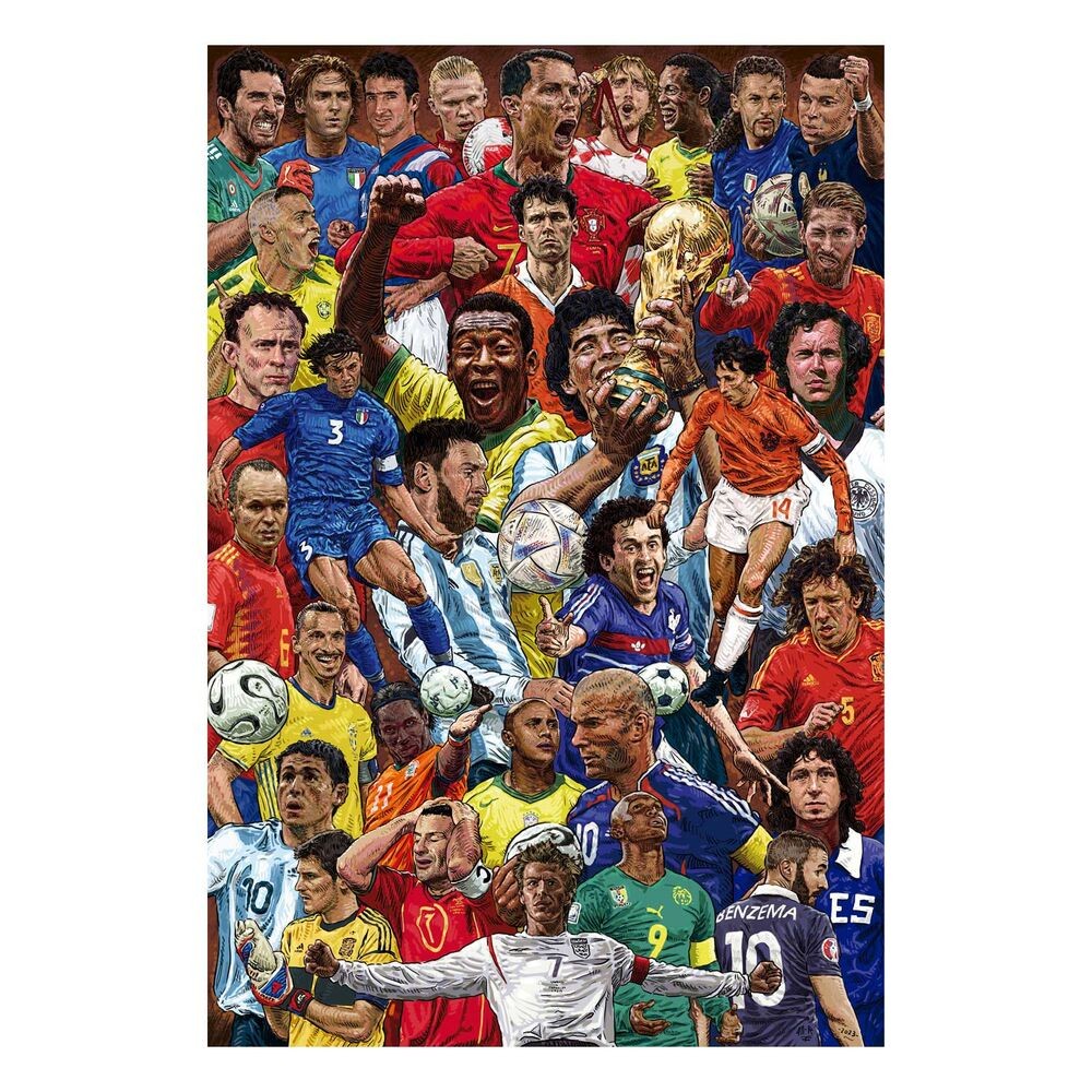 Legendariska fotbollsspelare väggkonsttryck, sportdekor