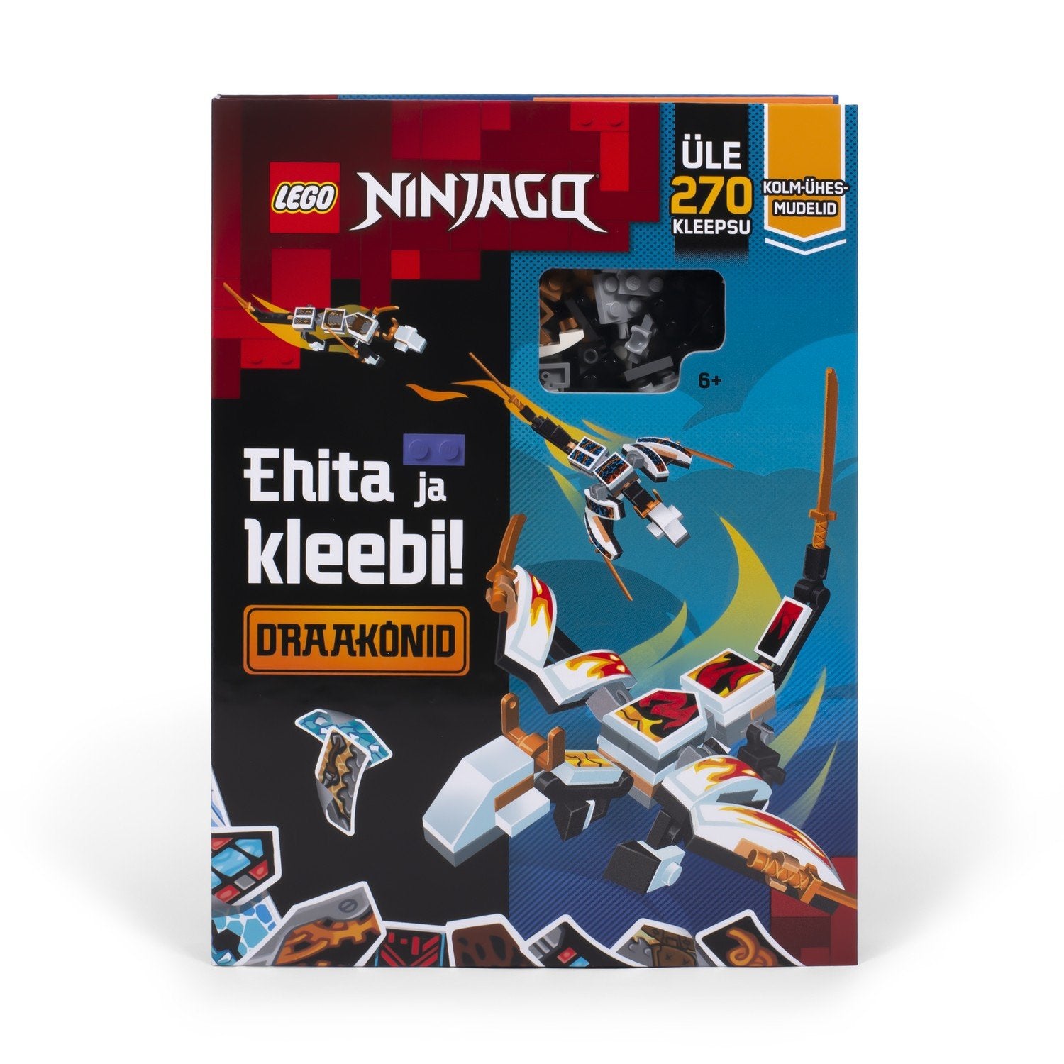 Lego Ninjago aktivitetsbok "Build And Stick: Dragons" (på estniska språk.)