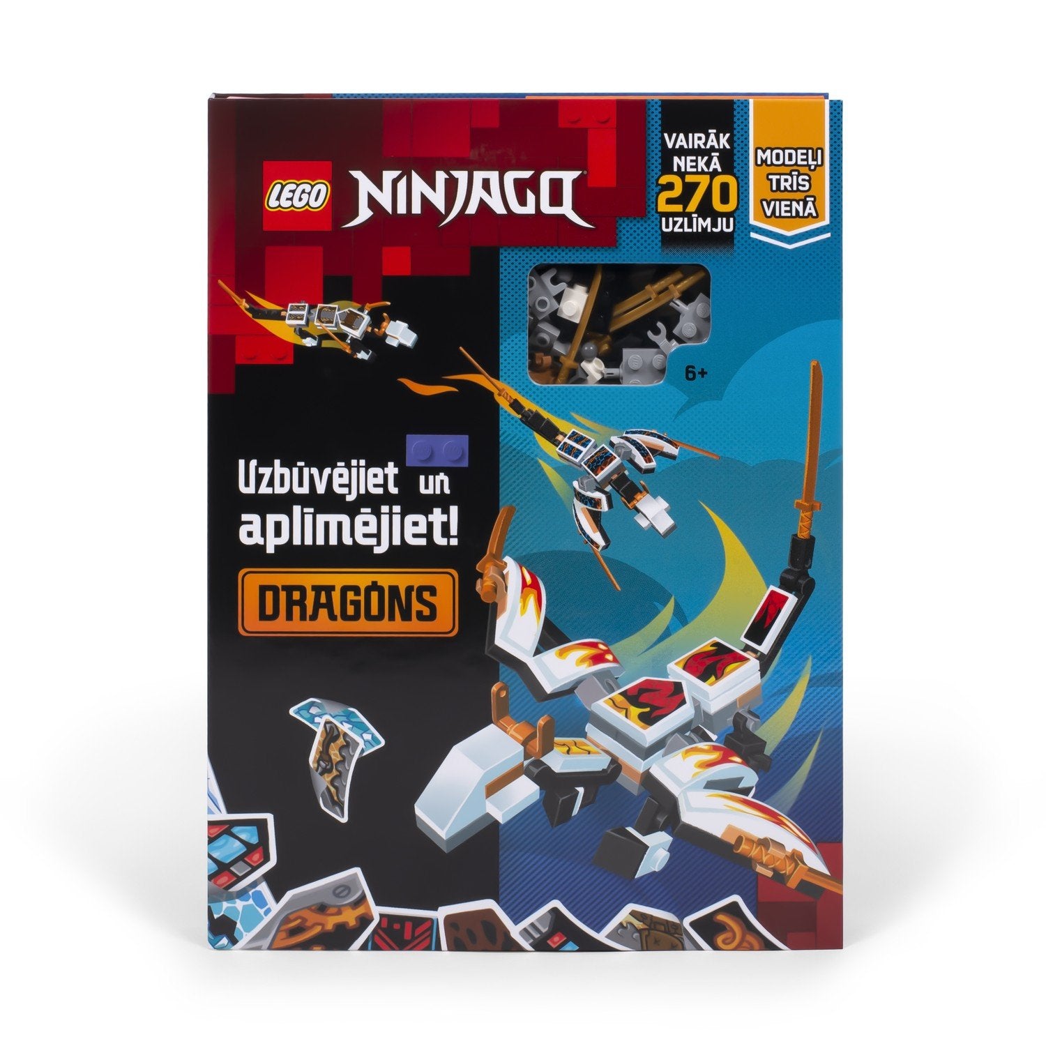 Lego Ninjago aktivitetsbok "Build And Stick: Dragons" (på lettiska språk.)