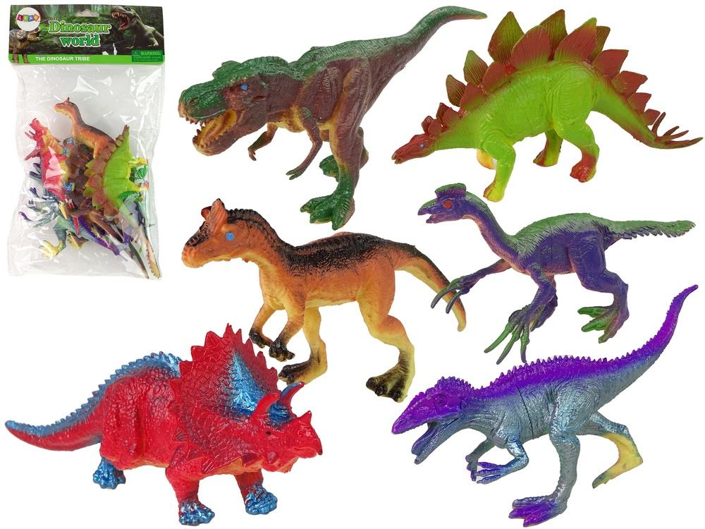 Naturtro dinosaurfigurer sæt: 6 realistiske stykker + træ og æg