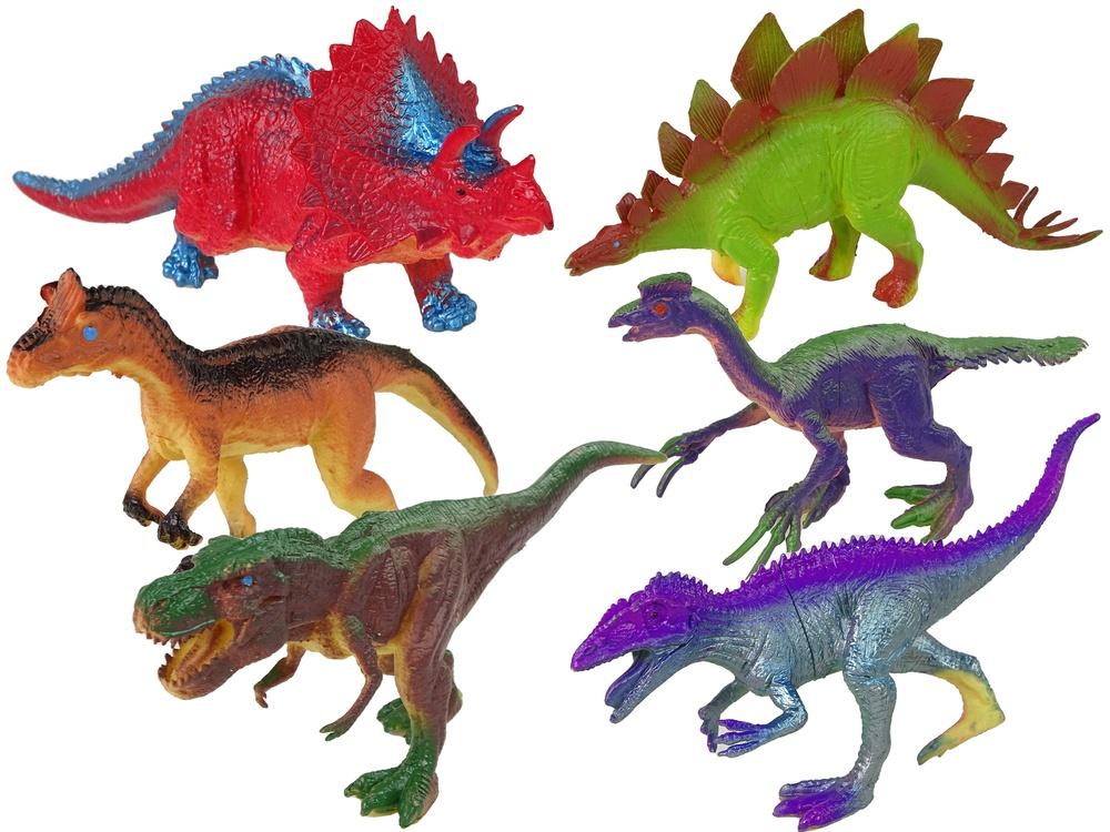 Naturtro dinosaurfigurer sæt: 6 realistiske stykker + træ og æg