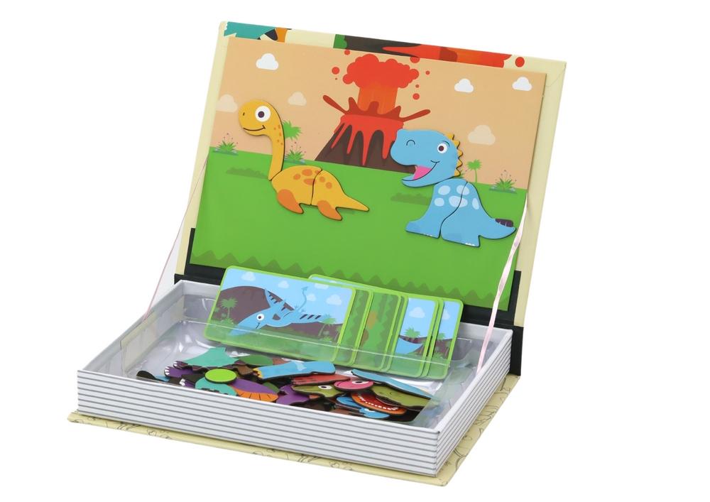 Magnetic Dino Puzzle Book: Udforsk forhistoriske verdener