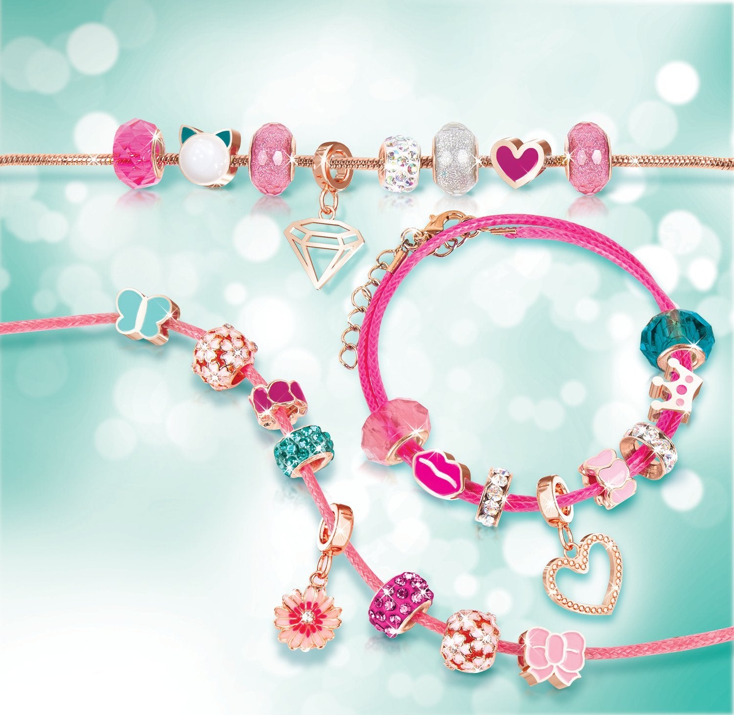 Make It Real Diy Halo Charms Armband Set "Think Pink"