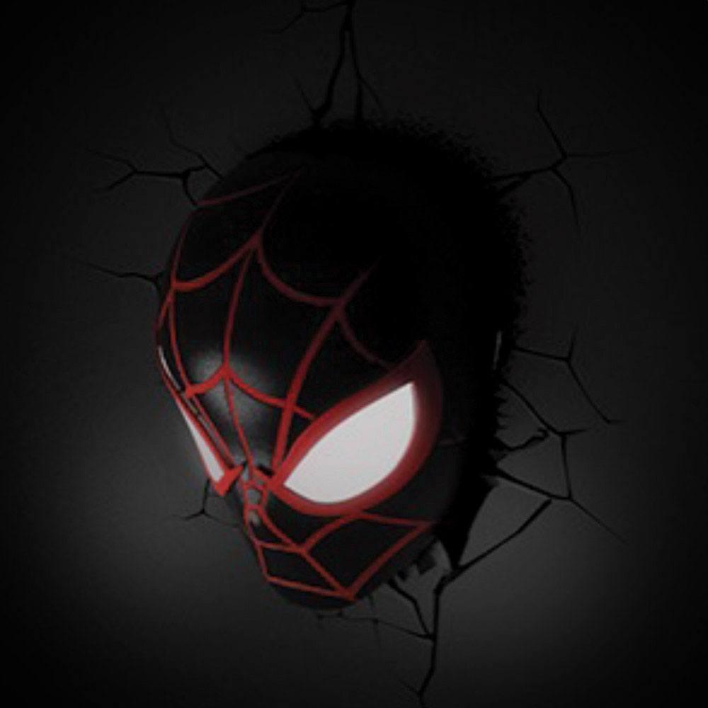 Marvel 3D LED-ljus Spider-Man Miles Morales Face 3D