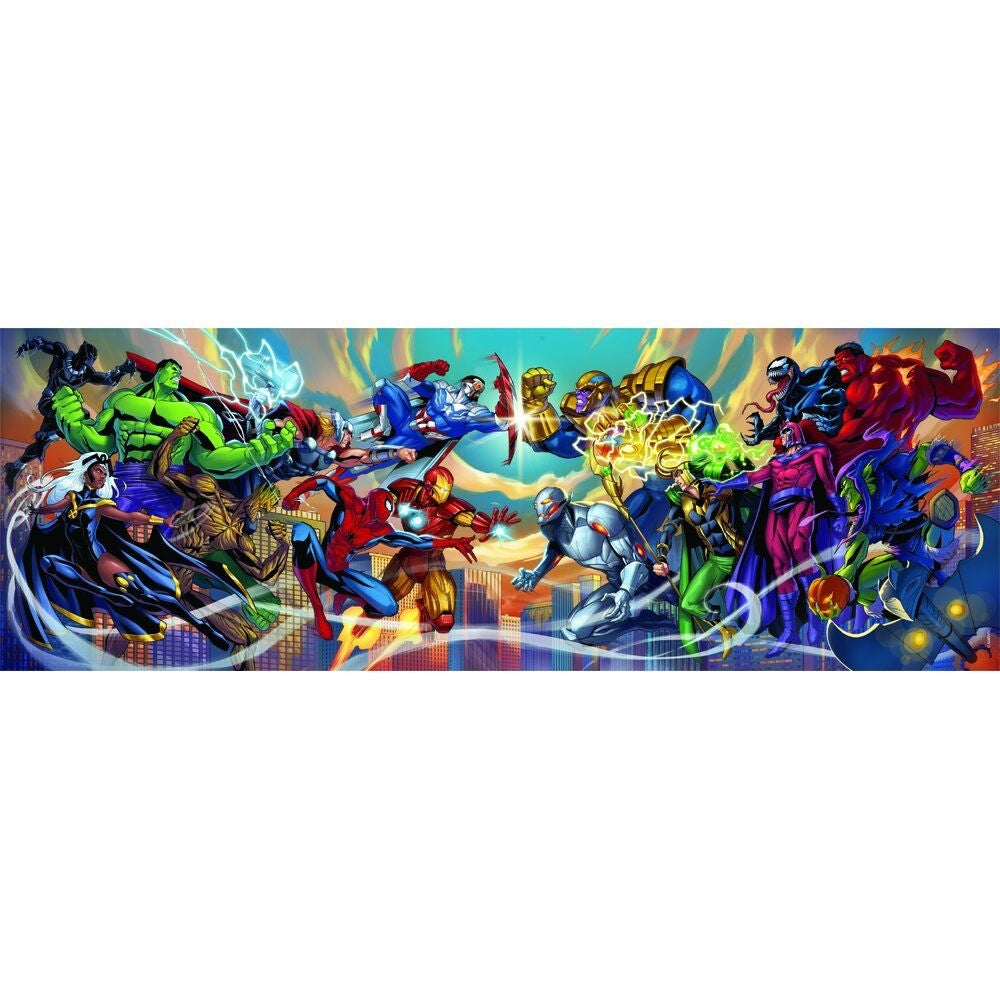 Marvel Heroes vs Villains 1000-bitars panoramapussel