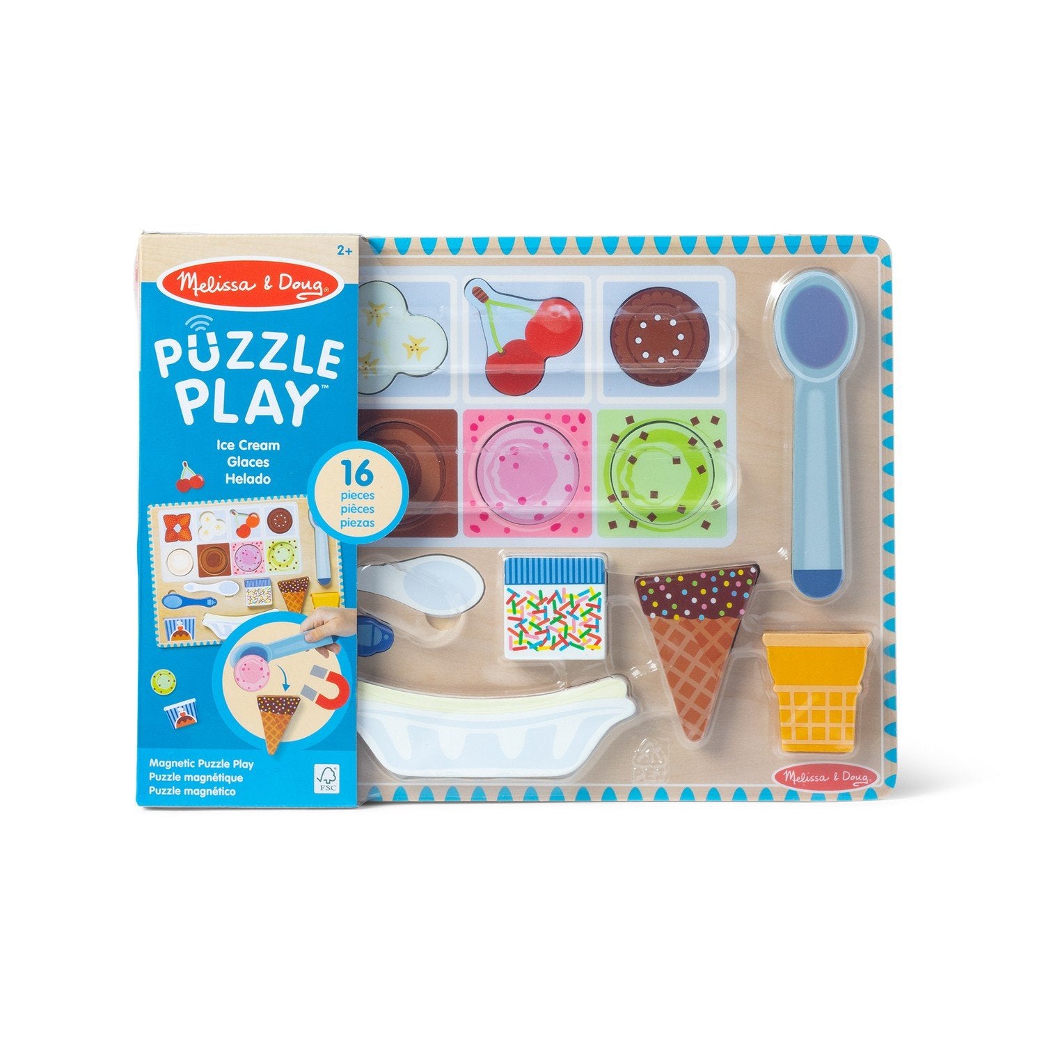 Melissa &amp; Doug Magnetic Ice Cream Puslespil og trælegesæt