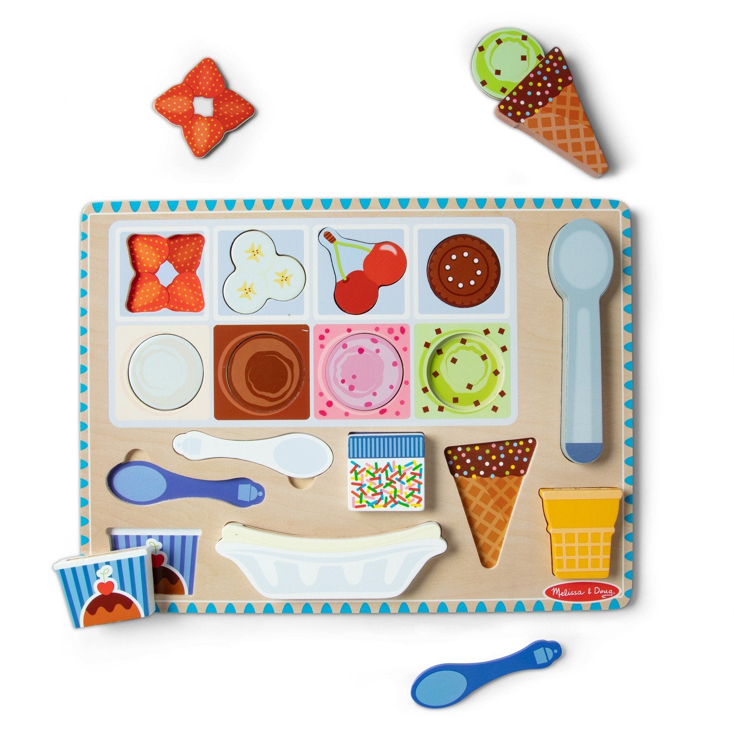 Melissa &amp; Doug Magnetic Ice Cream Puslespil og trælegesæt