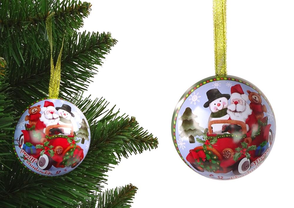 Metalljulgransdekor: Tomte med Snowman Bauble Gift