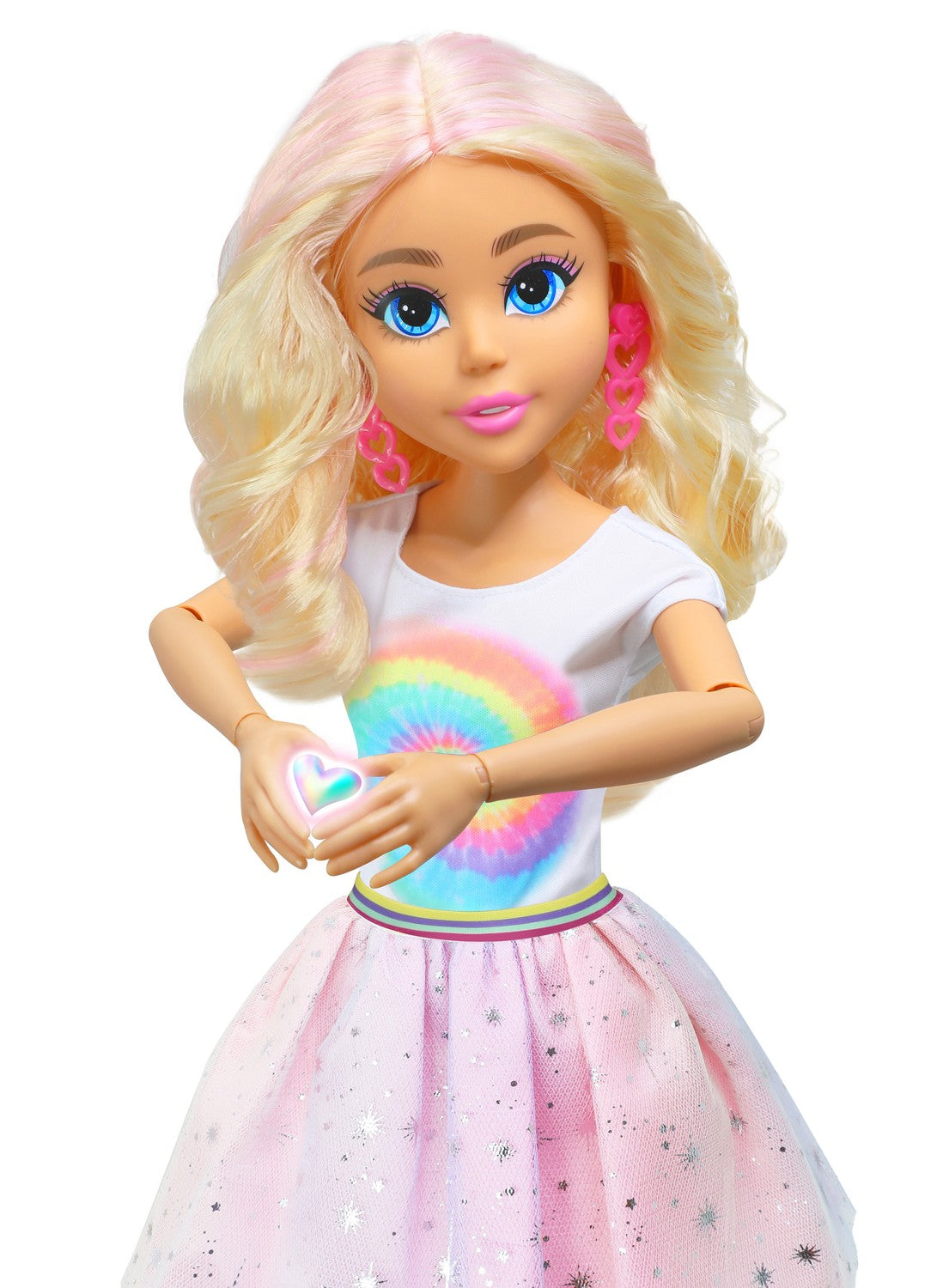 Modedocka 70 cm med glitterkjol och örhängen