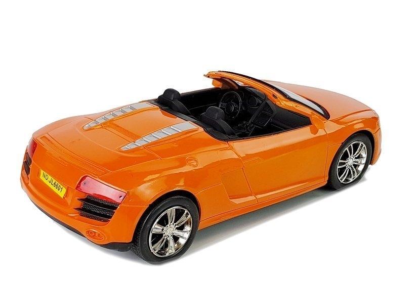 Orange pull-back cabriolet legetøjsbil - skala 1:18