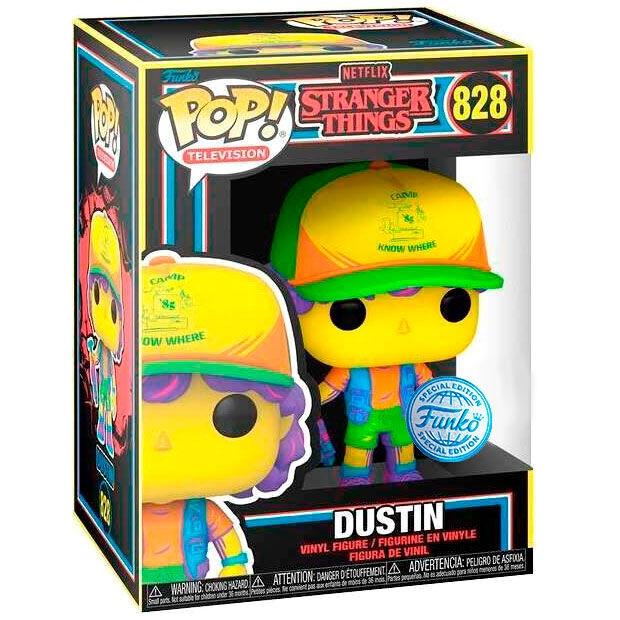 POP-figur Stranger Things Dustin i biff Svart ljus Exklusiv