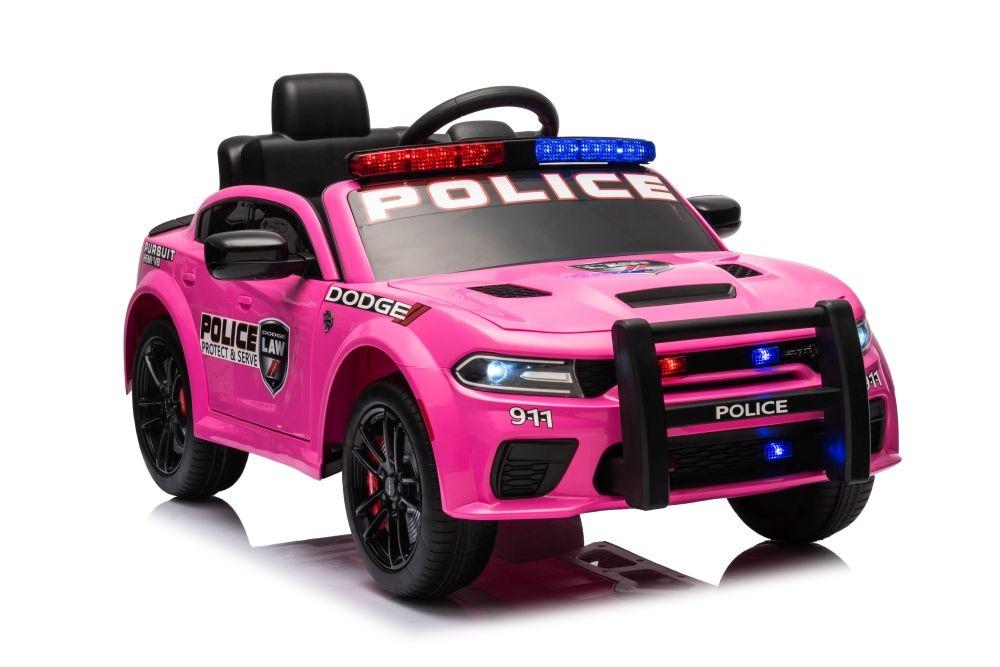 Pink Dodge Charger Police Batteribil - 107,5cm x 56,5cm