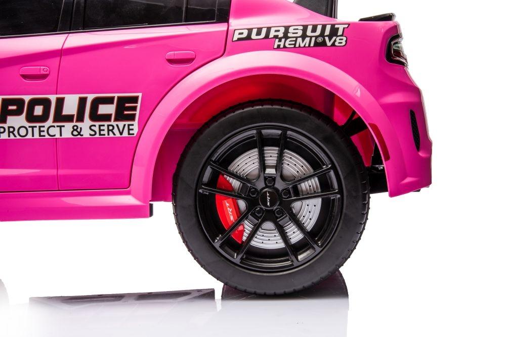 Pink Dodge Charger Police Batteribil - 107,5cm x 56,5cm